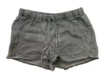 Bella Dahl Womens Grey Frayed Hem Drawstring Shorts‎ Size XS