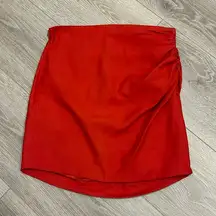 The Sei Ruched Miniskirt in Cherry Red Size 4