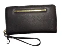 Steve Madden Black Wallet with Gold Detail