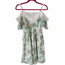 Disney  Princess Women's Green and White Floral Lace Tiana Dress Size Small