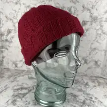 Gap  Winter Ribbed Knit Beanie Hat One Size Red Wool