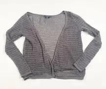 ModCloth Womens Sweater Gray XXS Long Sleeve Open Front Cardigan Knit