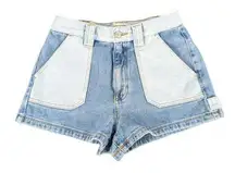 PacSun Color Block Two-tone High Rise Mom  Denim Short Shorts - Women's Size 27