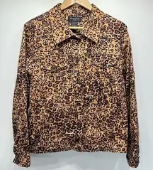 Leopard Animal Print Lightweight Rhinestone Mobwife Jean Jacket Eminent by Lisa