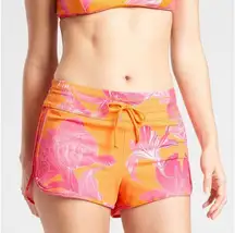 Athleta printed Hudson board shorts size 6 pink/orange swim trunks