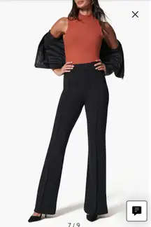 High Waist Flare Ponte Pants in Black Size Small