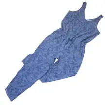 NWT Patagonia Fleetwith Romper in Current Blue Monkey Flower Stretch Jumpsuit XL