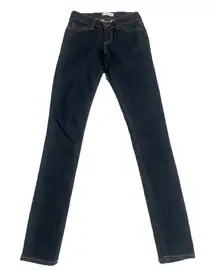 Cello Jeans Women's Juniors Size 1 Dark Blue Skinny Straight Low Rise Denim Pant