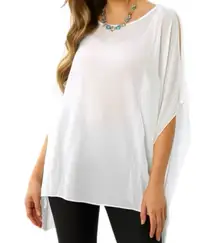 NWT $295 CALYPSO ST. BARTH 100% Silk Blouse White Open Kimono Sleeve Women’s S