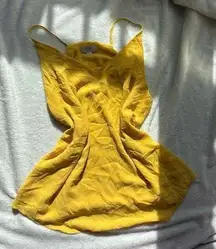 Yellow Spaghetti Strap flowy cami tank Top