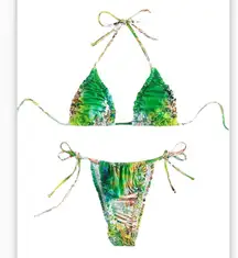 Bikini Swim Summer Beach Allover Print Triangle Tie Side
Bikini Set Medium NWT
