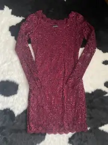 Maroon Lace Dress