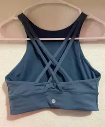 Lululemon Energy Bra High Neck Long Line Tough *Medium Support, B–C Cup Iron Blue