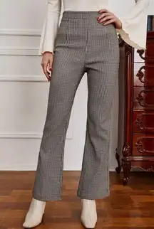 Amazon Houndstooth High Waisted Flare Pants