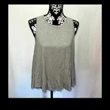 Gray Open Back Super Soft Strechable Tank Top Size Small Muscle Tee.