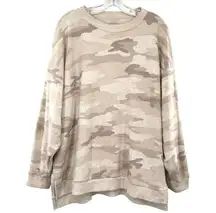 American Eagle Ahhmazingly Soft Jegging Fit Sweatshirt Oversized Beige Camo