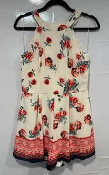 White‎ floral romper