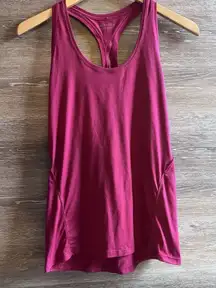 Athleta Tank Top Sz Small Racerback Fastest Track Ruched Hot Pink