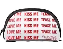 Victorias Secret Love Me Kiss Me Tease Me Clear Cosmetic Makeup Pouch Bag