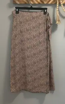 Urban Romantics leopard print wrap midi skirt Size L