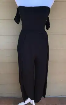 Grade & Gather Cinched Top Cold Shoulder Jumpsuit Size S