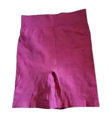 Seamless Ribbed High Waist Biker Shorts Workout Athletic Compression Pink Shorts