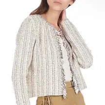 Galinne speckle boucle blazer jacket Open Front Tweed S