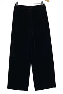 Talbots Wide Leg Pants Womens 2‎ Black Velvet Rayon Silk Blend NEW