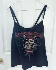 Vintage HARLEY DAVIDSON “Cruisin the Coast” Rhinestone Tank Top LARGE