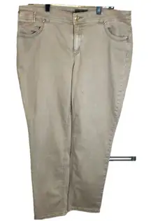 SO Slimming by Chico’s‎ Tan Ankle Length Jeans Fancy Pockets Size 2.5