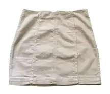Free People beige cream Modern Femme denim mini skirt size 6