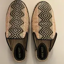 Nine West‎ | Boho Volley Espadrille Mule Flats Aztec Southwestern Raffia Woven 6