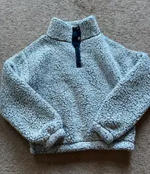 SO Sherpa Quarter-Zip Pullover blue and white