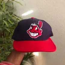 Cleveland Indians Hat Cap Size 7 1/8 Fitted New Era 59Fifty 5950 Chief Wahoo MLB USA Authentic