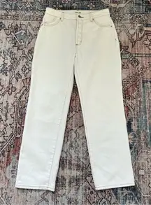 Rolla’s Classic Straight High Rise Jeans in White Contrast Stitching Size 27