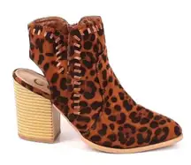 New! CCOCCI Cheetah Print Open Heel Booties Size 10