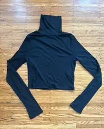 Cropped Ribbed Turtleneck