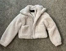 PULL AND BEAR light pink fur coat, size XS