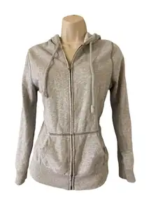 Old Navy Women’s Gray Knit Hoodie Full Zip Drawstring Pockets Size Small