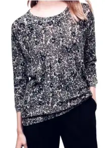 Aritzia Wilfred Silk Cashmere Knit Animal Leopard Print Dolman Top Size Small S