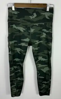 Athleta Ultimate Camo 7/8 Tight Green Full Length Leggings Stash Pocket SP
