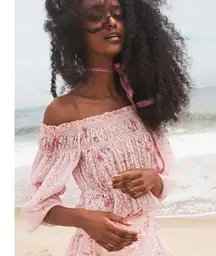 LoveShackFancy Tiffie Top in bubbly pink size M