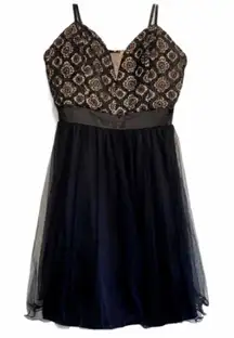 Sequin Hearts Black‎ & Beige Sweetheart Dress