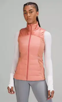 Lululemon Down For It All Vest Shine Pink Savannah Peach 8 Goose Down Puffer Run