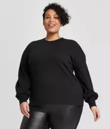 Ava & Viv Black Crewneck Sweater Pullover size 1X