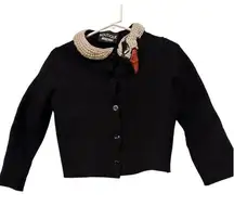 Boutique Moschino Pearl-Beaded Swan Collar Cardigan Size US 12