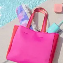 NWT Summersalt Neoprene Beach Tote in Pink/Red