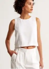 Abercrombie Linen Top White