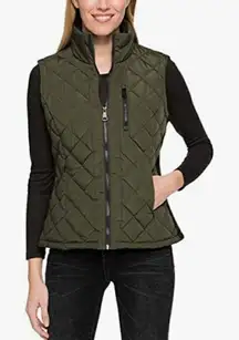 Andrew Marc Quilted Vest with Ribbed Knit Accents