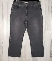 Riders by Lee Stone Washed Black Denim Relaxed Cropped Jeans Women's Size 18P